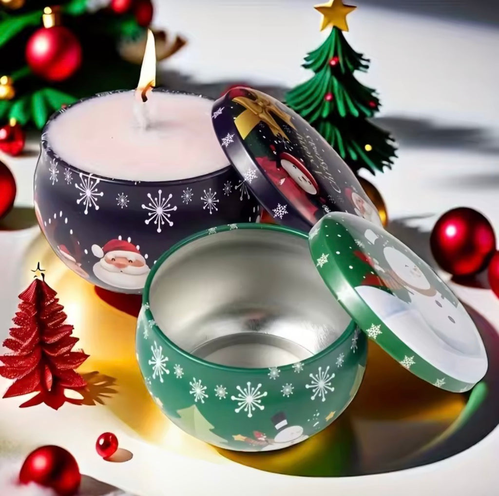 Lot de 10 pots de bougies de noël festifs