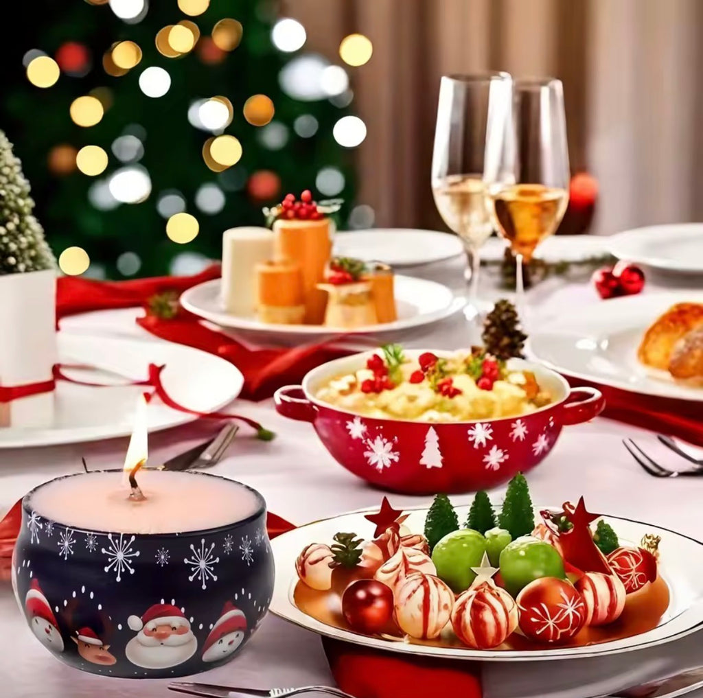 Lot de 10 pots de bougies de noël festifs